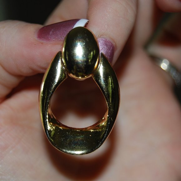 Vintage 80's gold drop earrings - Picture 6 of 7